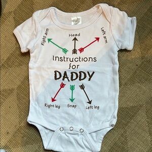 GANZ White and Green Bodysuit with Humorous Design